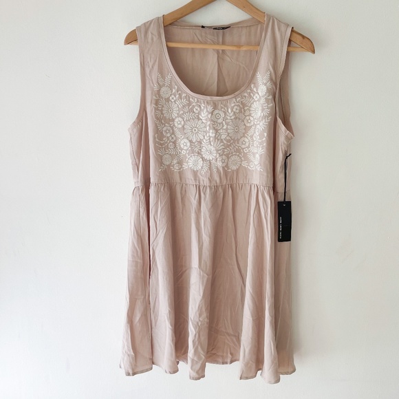 NWT Lulu's Sunflower Sweetheart Beige Mini Dress - Picture 5 of 13
